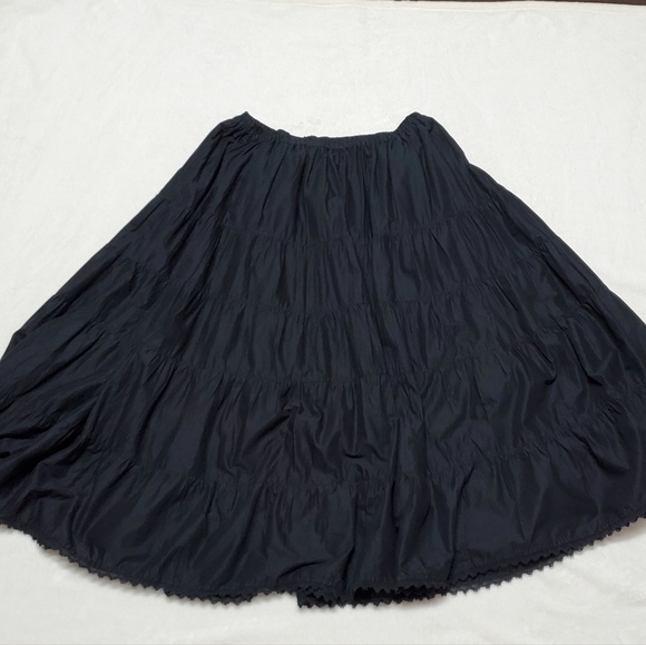 Vintage 90s-Y2K Tantrums Black Floral Embroidered Boho Gypsy Full Circle Skirt M - Picture 8 of 12